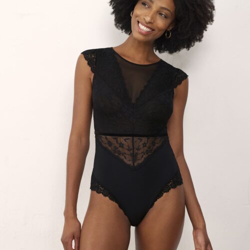 PROMISE-Body sottogiacca spalla larga in pizzo e lycra